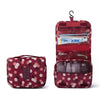 SearchFindOrder Burgundy flower / China Waterproof Travel Cosmetic Toiletries Bag with Hook