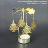 SearchFindOrder christmas Gold Christmas Tree Tea Light Christmas Candle Holder Rotary Spinning Carousel Light