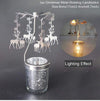 SearchFindOrder christmas Silver Reindeer Candle Holder Christmas Candle Holder Rotary Spinning Carousel Light