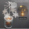 SearchFindOrder christmas Silver Snow Flake Candle Holder Christmas Candle Holder Rotary Spinning Carousel Light