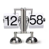 SearchFindOrder Double Foot White / China Retro Flip Stainless Steel Quartz Clock