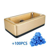 SearchFindOrder Golden Dispenser with 100pcs (50) Pairs Automatic Shoe Cover Dispenser