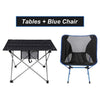 SearchFindOrder Gray Blue Portable Camping Furniture Foldable Chair and Table