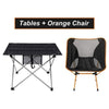 SearchFindOrder Gray Orange Portable Camping Furniture Foldable Chair and Table