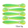 SearchFindOrder Green / China / 5 Pieces 10cm 6g Wobbling Swimming Split Tail Fishing Lure