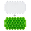 SearchFindOrder Green Honeycomb Stackable Ice Cube Trays with Removable Lid