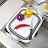 SearchFindOrder Grey Collapsible Cutting 3-in-1 Chopping Board & Drain Plug Wash Basin