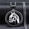 SearchFindOrder H bk 60cm BOX SR Unisex Stainless Steel Horse Head Pendant Necklace Ring and Key Chain