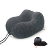 SearchFindOrder Ice Silk Gray Set U-Shape Neck Soft Memory Foam Travel Pillow