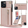 SearchFindOrder iPhone X or XS / Rose Gold Classic Leather Wallet Phone Case with Lanyard