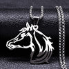 SearchFindOrder J 60cm BOX SR Unisex Stainless Steel Horse Head Pendant Necklace Ring and Key Chain