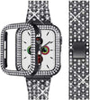 SearchFindOrder Jewelry & Watches Black-Case / 38mm Women Bling Diamond Strap With Case for Apple Watch