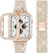 SearchFindOrder Jewelry & Watches Rose Gold-Case / 38mm Women Bling Diamond Strap With Case for Apple Watch