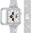 SearchFindOrder Jewelry & Watches Silver-Case / 38mm Women Bling Diamond Strap With Case for Apple Watch