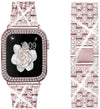 SearchFindOrder Jewelry & Watches Women Bling Diamond Strap With Case for Apple Watch