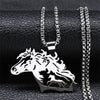 SearchFindOrder L 60cm BOX SR Unisex Stainless Steel Horse Head Pendant Necklace Ring and Key Chain