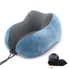 SearchFindOrder Peacock Blue Set U-Shape Neck Soft Memory Foam Travel Pillow