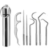 SearchFindOrder Portable Reusable Stainless Steel Flossing and Toothpick Set