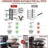 SearchFindOrder Pot and Pan Organizer for Cabinet with Adjustable 8 Non-Slip Tiers