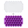 SearchFindOrder Purple Honeycomb Stackable Ice Cube Trays with Removable Lid