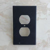 SearchFindOrder Round-Black Outlet Wall Plate with LED Night Lights