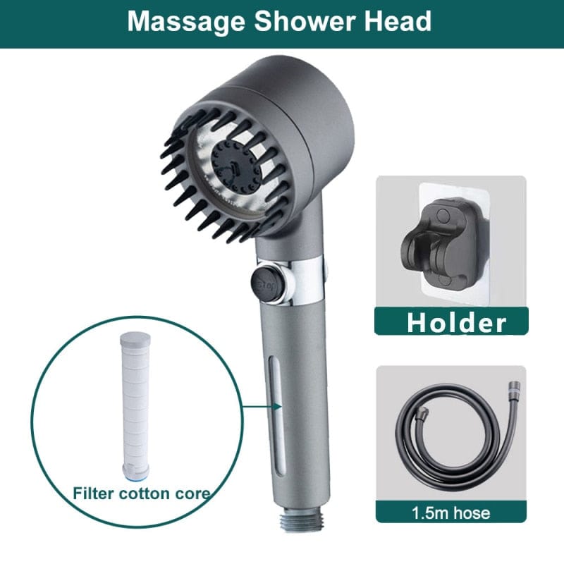 High-Pressure Handheld Massage Shower Head with Powerful Shower Spray ...