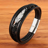 SearchFindOrder Silver / 21cm Multi-layer Leather Bracelet for Men