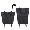 SearchFindOrder Small Black Foldable Shopping Trolley Bag with Wheels