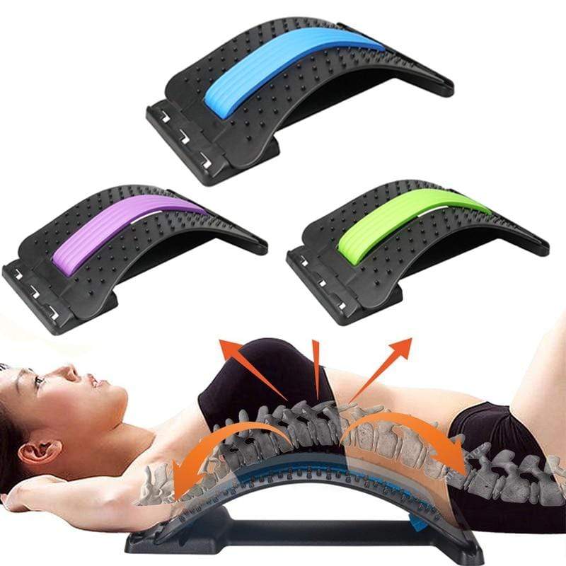 Back Stretcher Lumbar Back Pain Relief Device Multi-Level Back Massager  Lumbar Lower and Upper Back Stretcher Support(Pink/Blue/Purple)