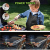 SearchFindOrder The Ultimate Apron with 35pcs Stainless Steel BBQ Tool Set