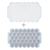 SearchFindOrder White Honeycomb Stackable Ice Cube Trays with Removable Lid