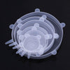 SearchFindOrder White Round 6 Pieces Universal Silicone Stretch Lids