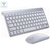 SearchFindOrder White Thin Mini Wireless Keyboard And Optical Mouse Combo Set